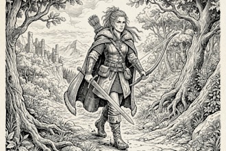 create a fantastic pen and ink illustration