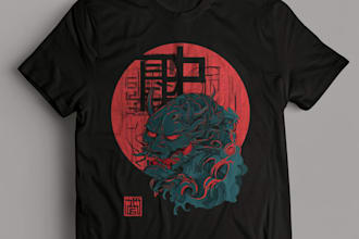 create amazing japanese t shirt design cartoon t shirt design