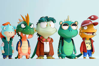 design cartoon characters for nft collections with metadata