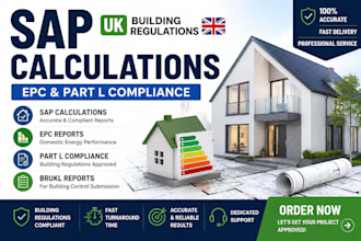 provide UK sap calculations, epc and part l compliance for building regulations