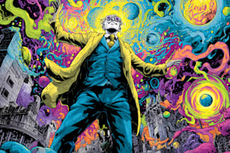 comic book illustration with comic book illustrator