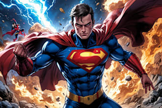 make amazing marvel style superhero art
