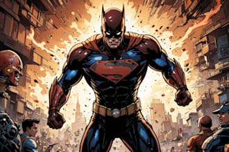 create professional superhero comic artwork