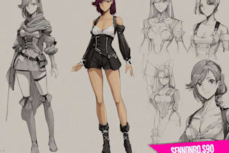 create full anime character sheet