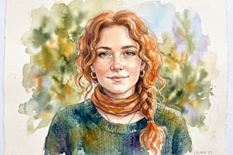 watercolor portrait painting, photo to watercolor portrait