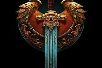 illustrate fantasy logo design artwork