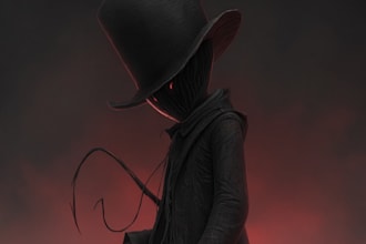 draw dark horror gloomy art for tcg card