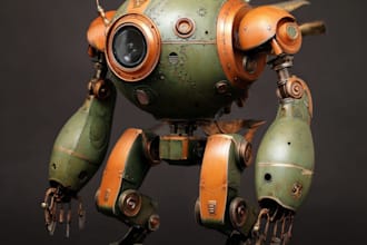 do custom mecha or robotic illustration in detailed style
