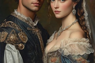 create custom royal couple portraits for you