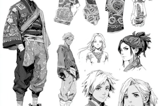 design anime character patterns
