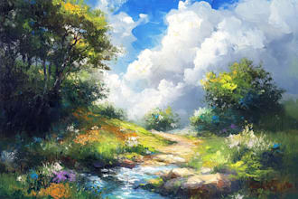 design custom oil painting landscape and nature art