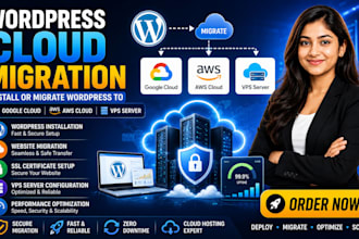 migrate or install wordpress to google cloud AWS cloud vps