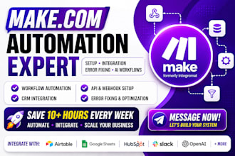 fix make com, made com, setup make com automation, make automation, make expert
