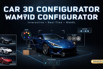create a car aircraft 3d configurator using three js webgl for websites