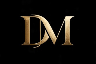 disign modern dm monogram logo 1