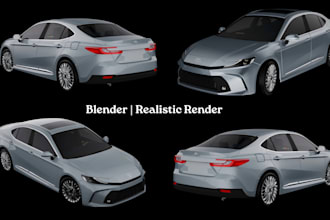create 3d car modeling, realistic vehicle rendering, product visualization