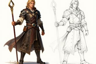 create character concept art sketch