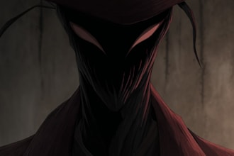 draw dark, punk, goth, horror character in comic like style