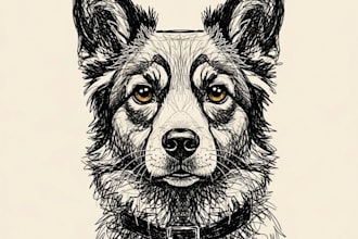 draw digital scribble pet portrait