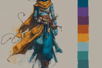 draw a fantasy character for dnd, pathfinder, etc