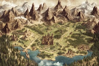 do a high quality detailed fantasy map for dnd an fiction
