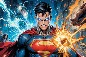 make custom superhero comic cover illustrations