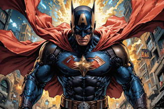 create custom superhero comic art and character design
