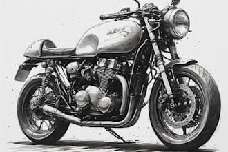 create motorcycle sketches and 3d