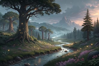 draw fantasy environment, landscape design
