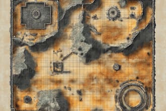 illustrate fantasy map and rpg battle map design for dnd and ttrpg