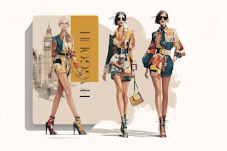 draw a fashion illustration, sketch, portrait