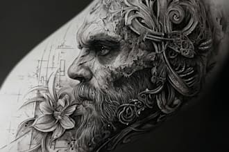design illustrative animal tattoo illustration