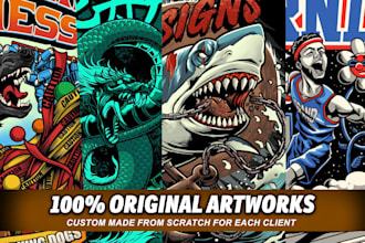 create illustration for t shirt, merchandise, poster design