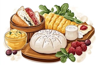 create food illustration and vector