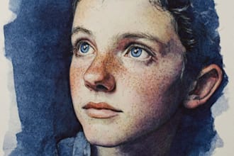 watercolor portrait painting, photo to watercolor portrait