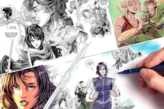 draw comic book page, graphic novel, comic book page