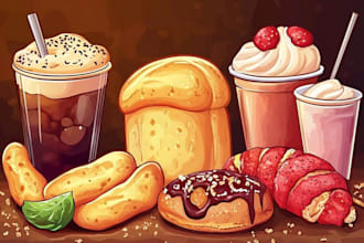 draw your food or drink into amazing vector art illustration