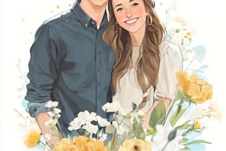 make couple portrait illustrations