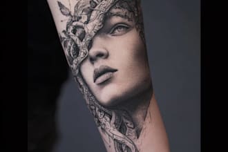 create unique custom tattoo any tattoo design, tattoo artist