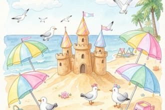 draw digital watercolor children book illustration