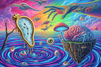 cerate a psychedelic surrealistic art for you