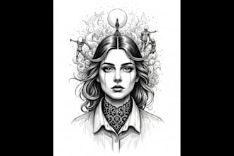create an amazing pen and ink illustration for you