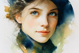paint a unique watercolor portrait