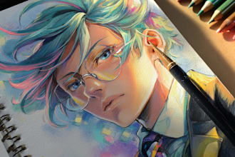 drawing anime artwork illustration with high quality