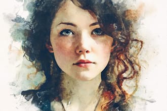 minimalist watercolor portraits from your photos
