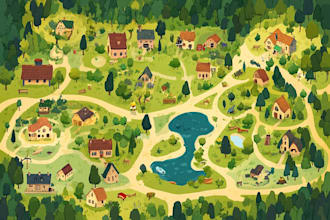 design unique vector or isometric map art
