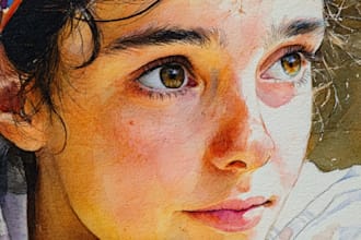watercolor portrait painting, photo to watercolor