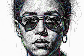 draw cool scribble art from portrait photo