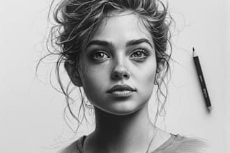 do awesome sketch a rough charcoal pencil portrait drawing