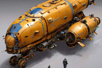 draw high quality spaceship concept